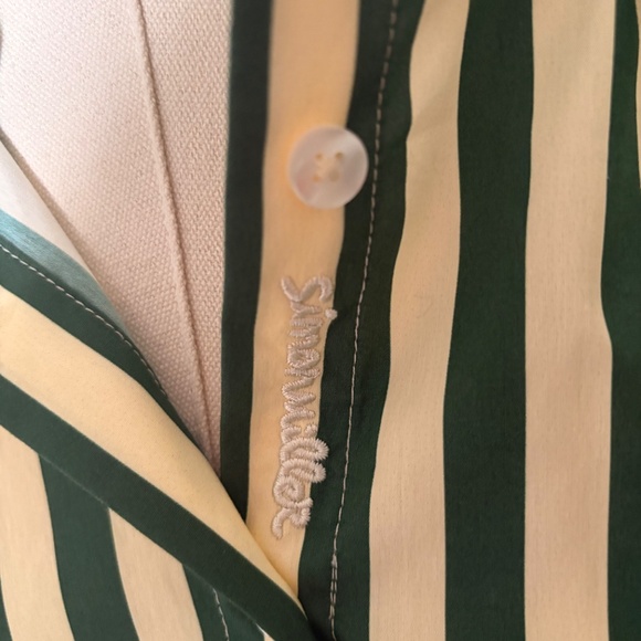 NWT Simon Miller Gummy Green Loch Striped Long Sleeve Button Up - Picture 7 of 8